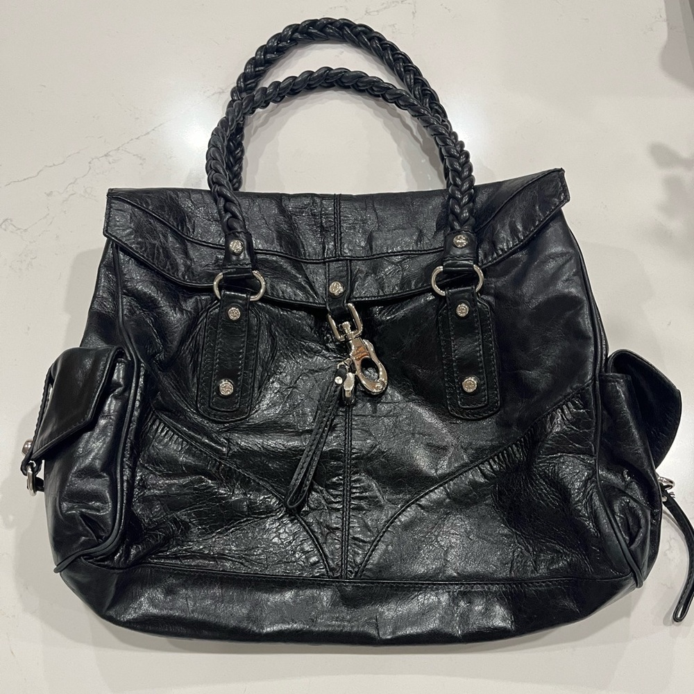 Francesco biasia black patent purse